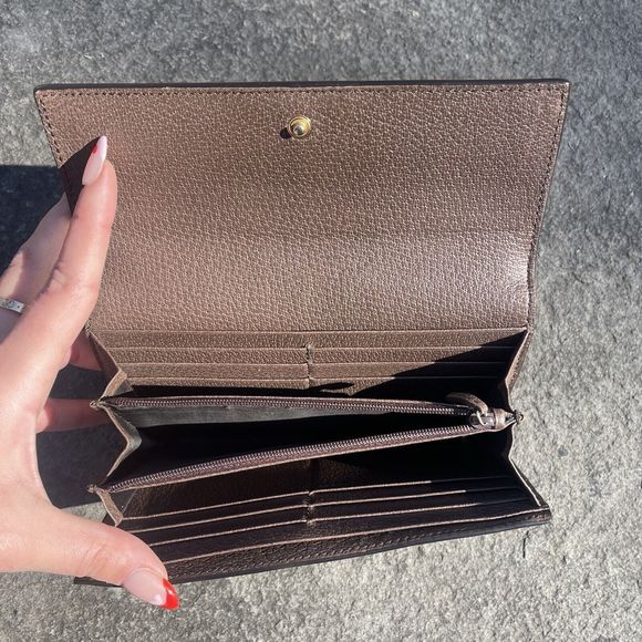 💖SOLD💖Gucci Long Continental Wallet Ophidia x GG Supreme Canvas Stripe - Picture 9 of 16